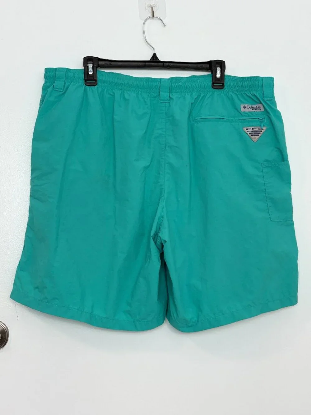 Columbia PFG Men’s Turquoise Swim Trunks Fishing Shorts Elastic Waist Nylon XL